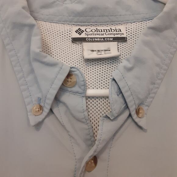 Columbia PFG Mens 2XL Blue Short Sleeve Button Up Vented Fishing Shirt Outdoors - Picture 6 of 12